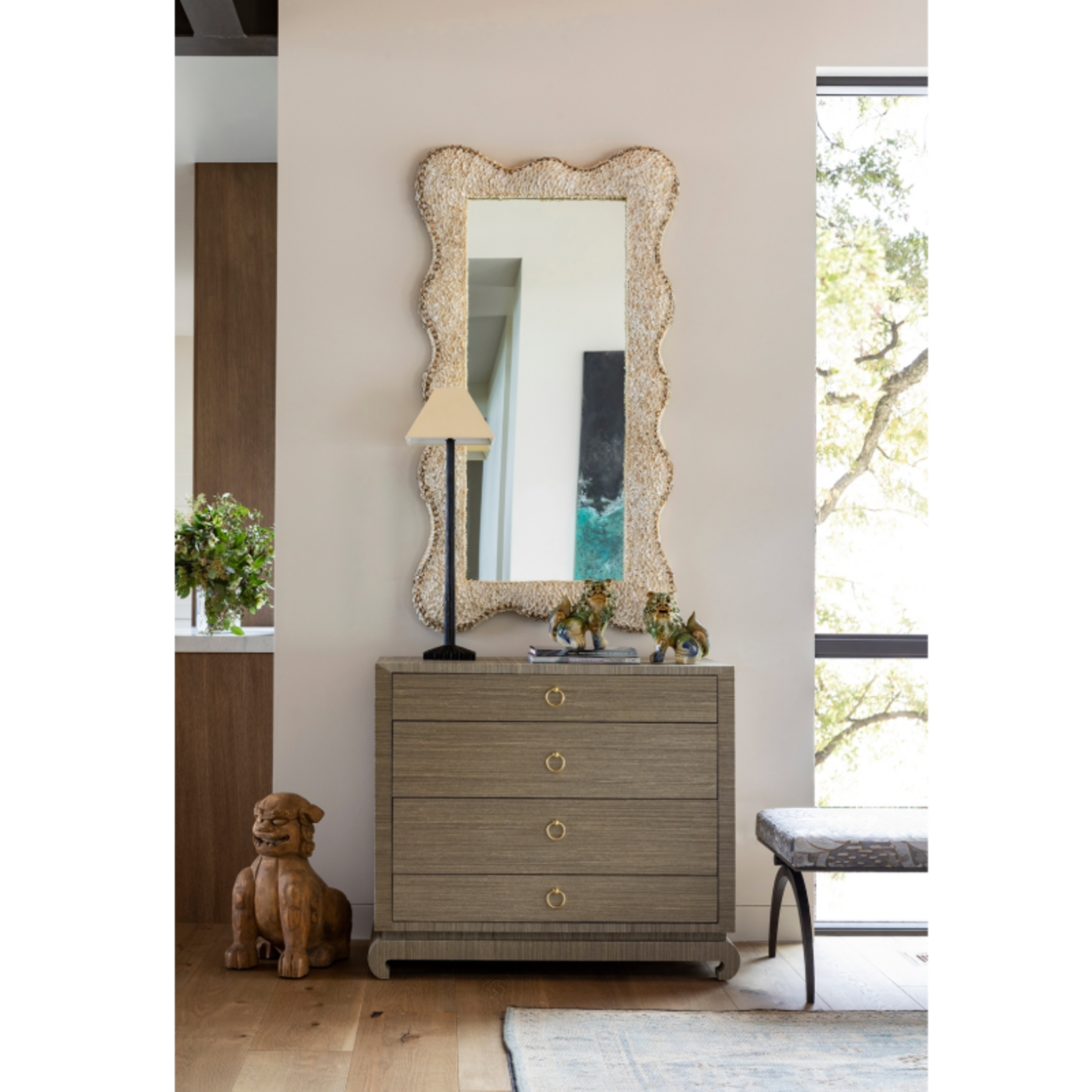 Outside The Box 38x26 Isabella Beige Shell Sourced Shells Mirror