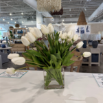 Outside The Box Dutch White Tulips In Square Glass Vase