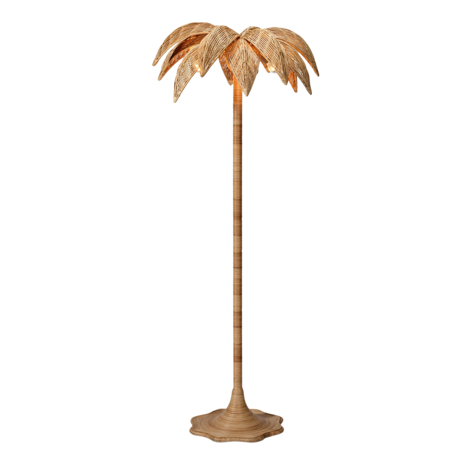 Outside The Box 72" Solana Palm Tree Natural Rattan Floor Lamp
