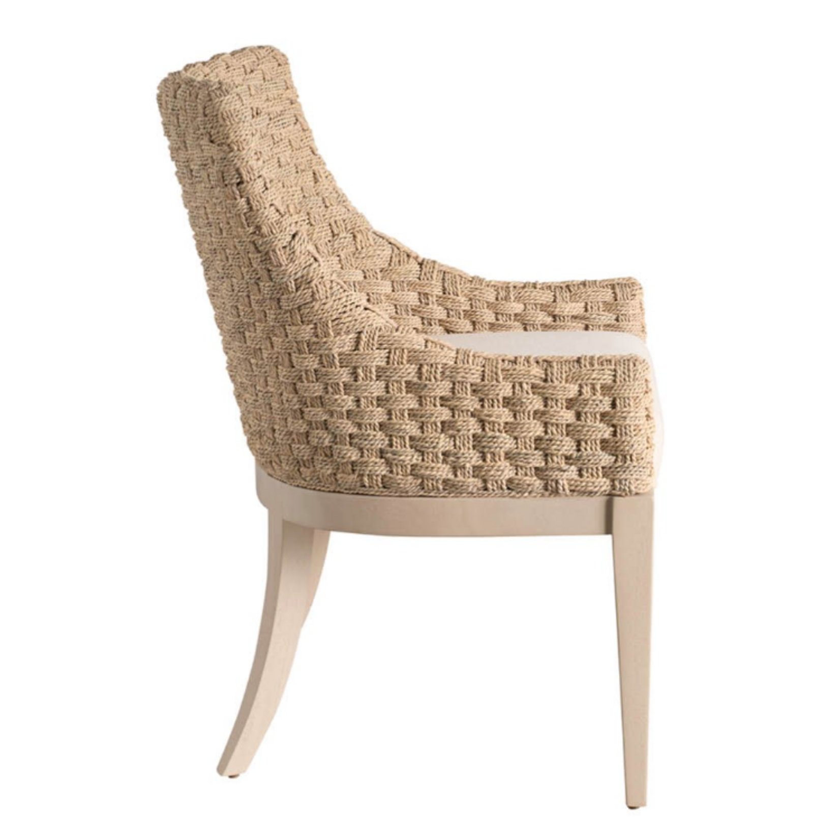 Outside The Box Birchaven Willow Abaca Woven Nomad Snow Performance Dining Chair