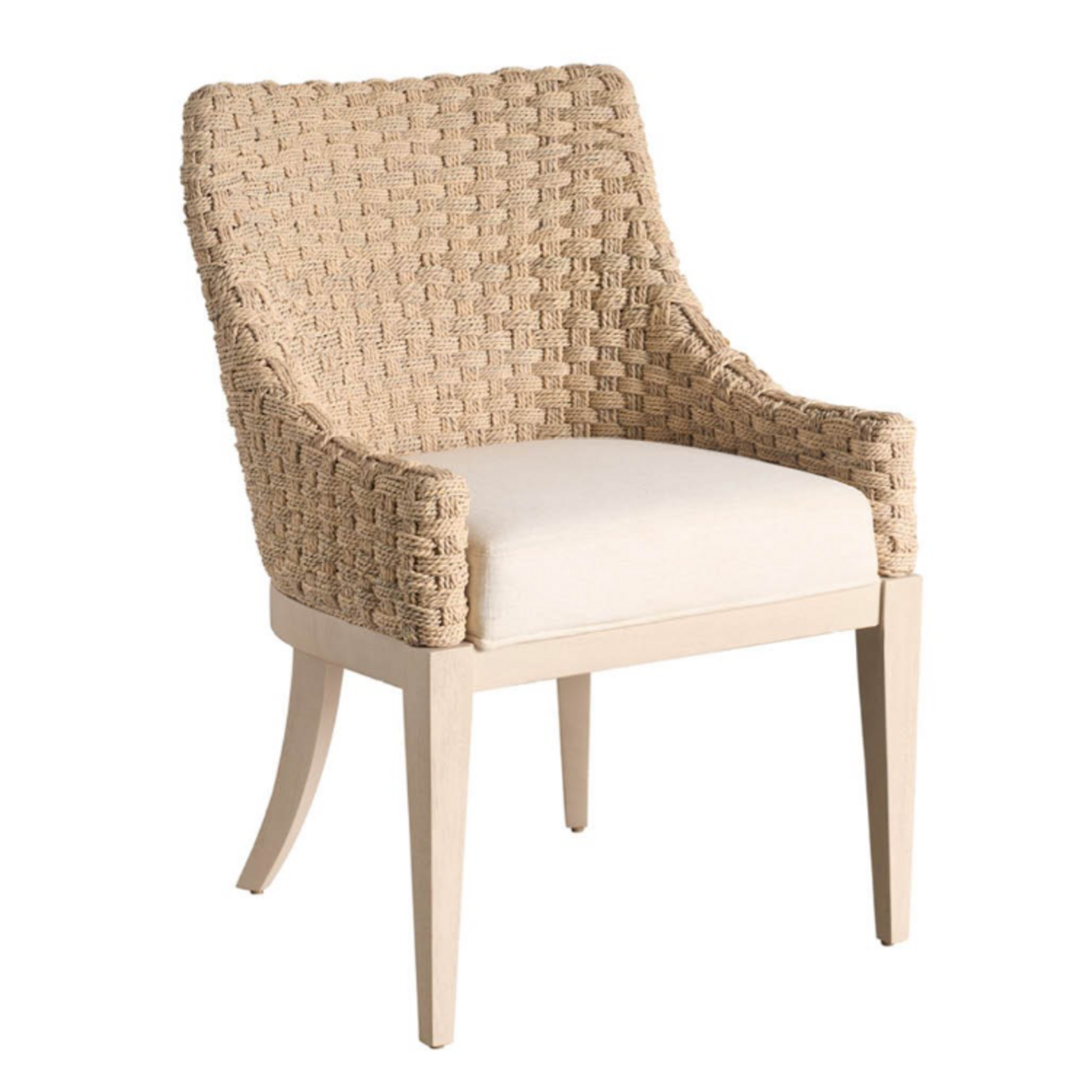 Outside The Box Birchaven Willow Abaca Woven Nomad Snow Performance Dining Chair