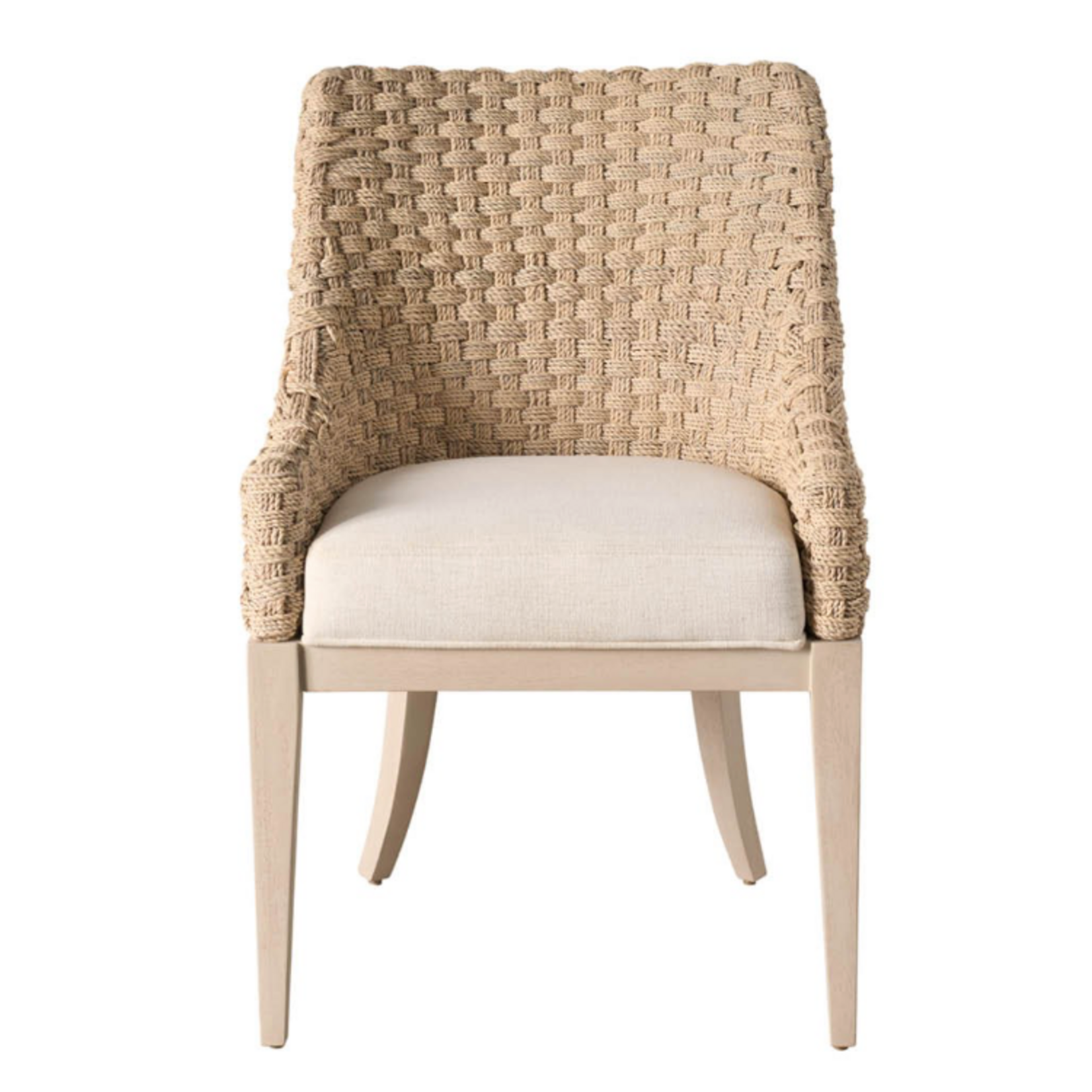 Outside The Box Birchaven Willow Abaca Woven Nomad Snow Performance Dining Chair
