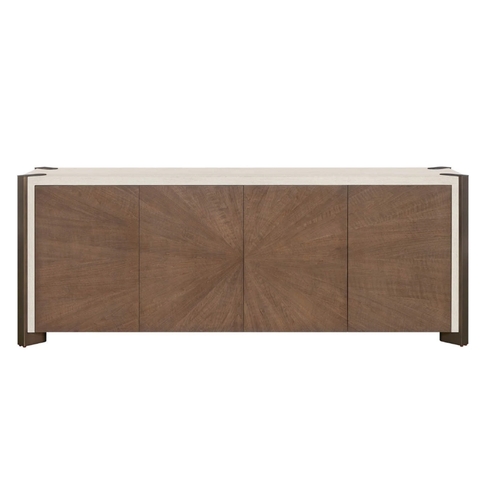 Outside The Box 89x21x34 Mist Two Tone Oak & Haze Walnut 4 Door Sideboard / Console