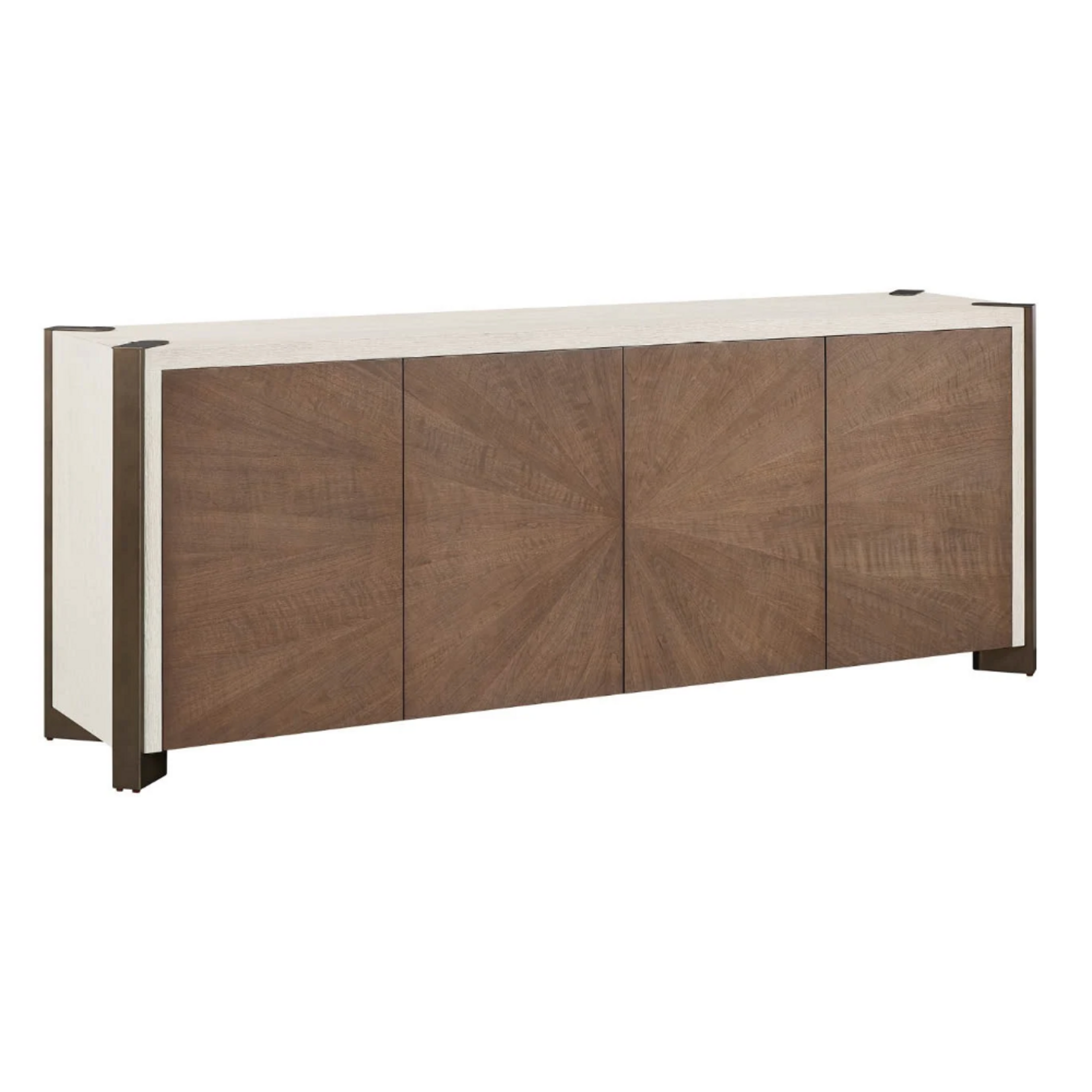 Outside The Box 89x21x34 Mist Two Tone Oak & Haze Walnut 4 Door Sideboard / Console