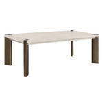 Outside The Box 86" Extends To 122" Mist Oak & Smoked Gold Metal Legs Dining Table