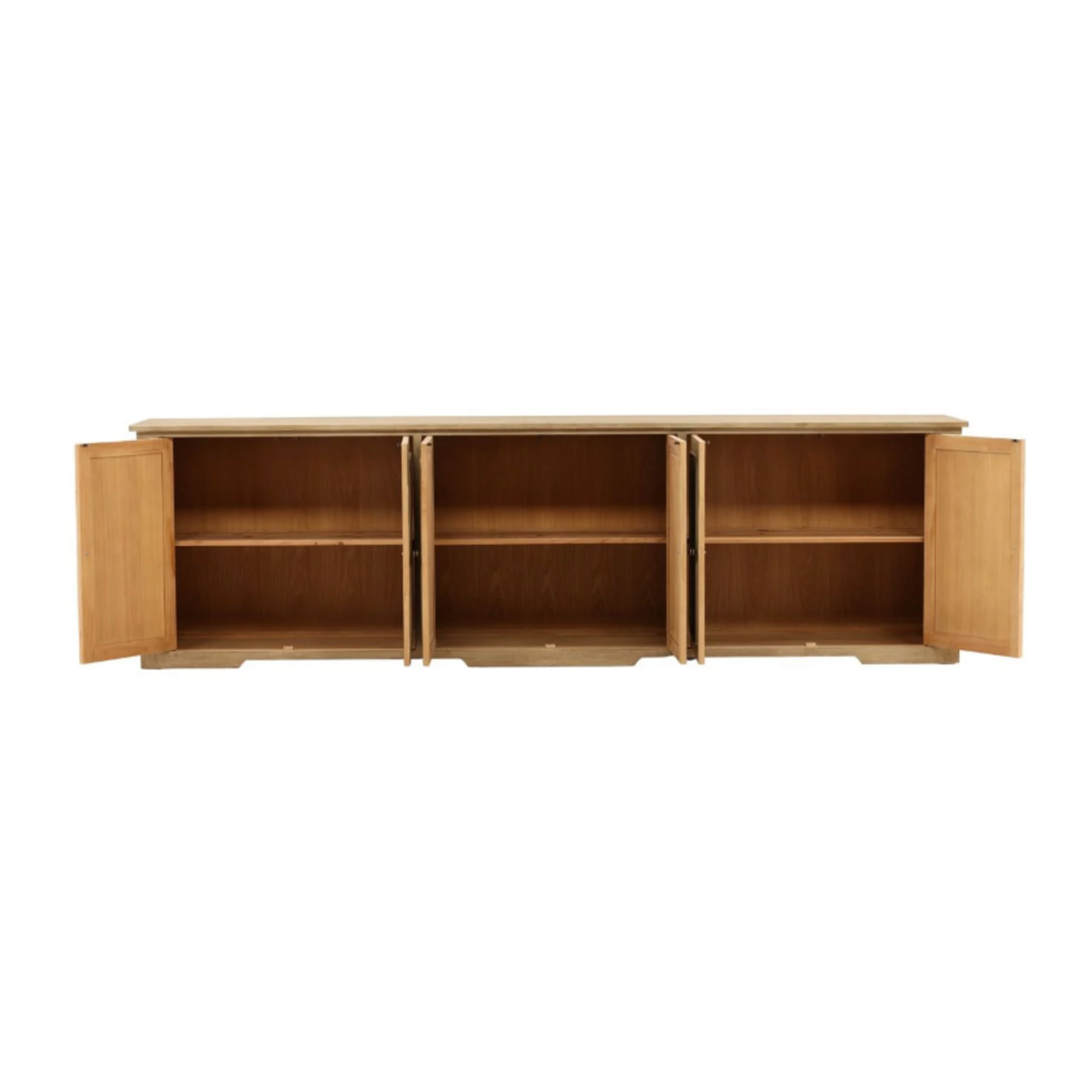 Outside The Box 109x18x32 Allessandro Light Warm Wash Reclaimed Pine Wood 6 Door Sideboard