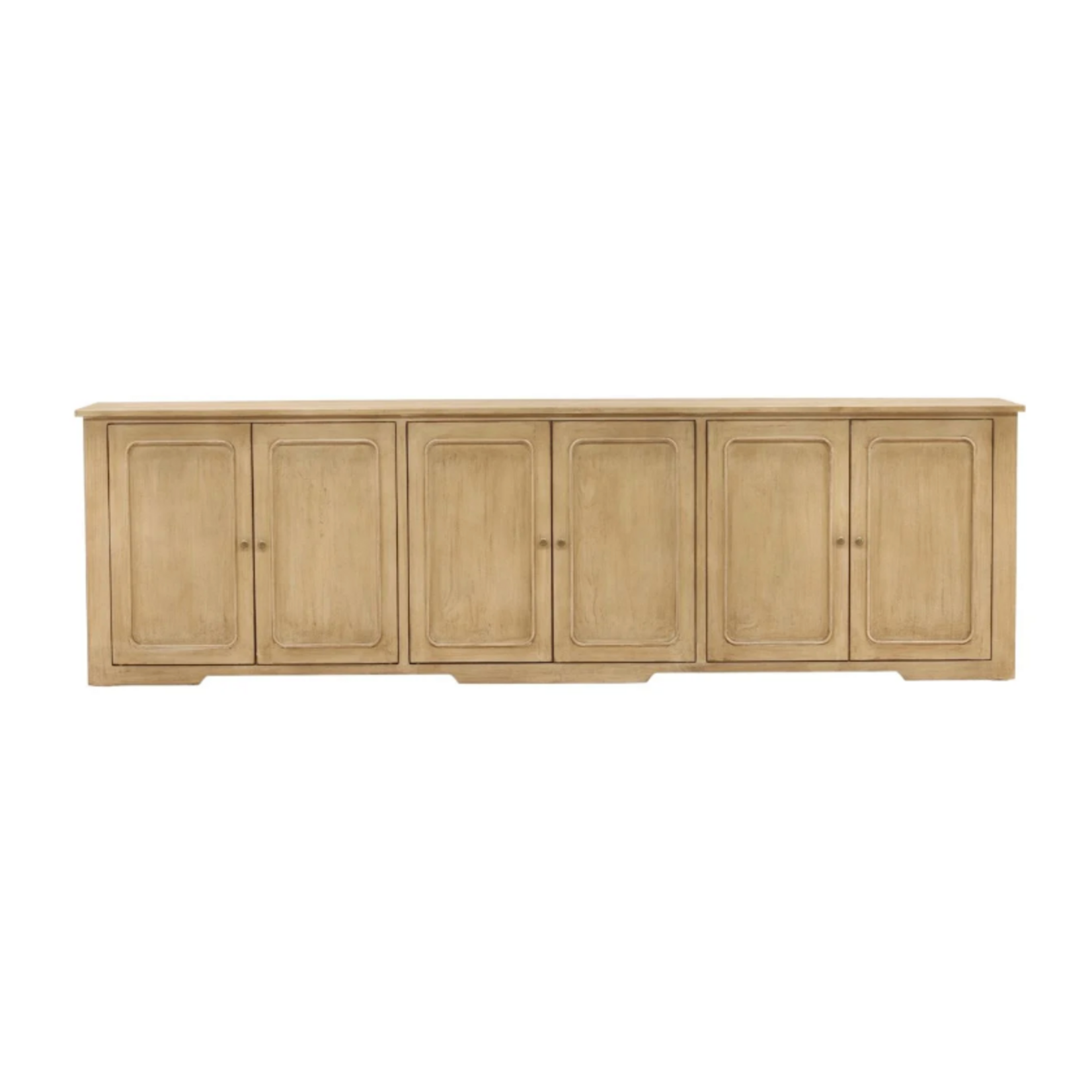 Outside The Box 109x18x32 Allessandro Light Warm Wash Reclaimed Pine Wood 6 Door Sideboard