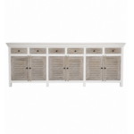 Outside The Box 104x12x36 Two Tone Mango Wood Slim 6 Door / 6 Drawer Sideboard