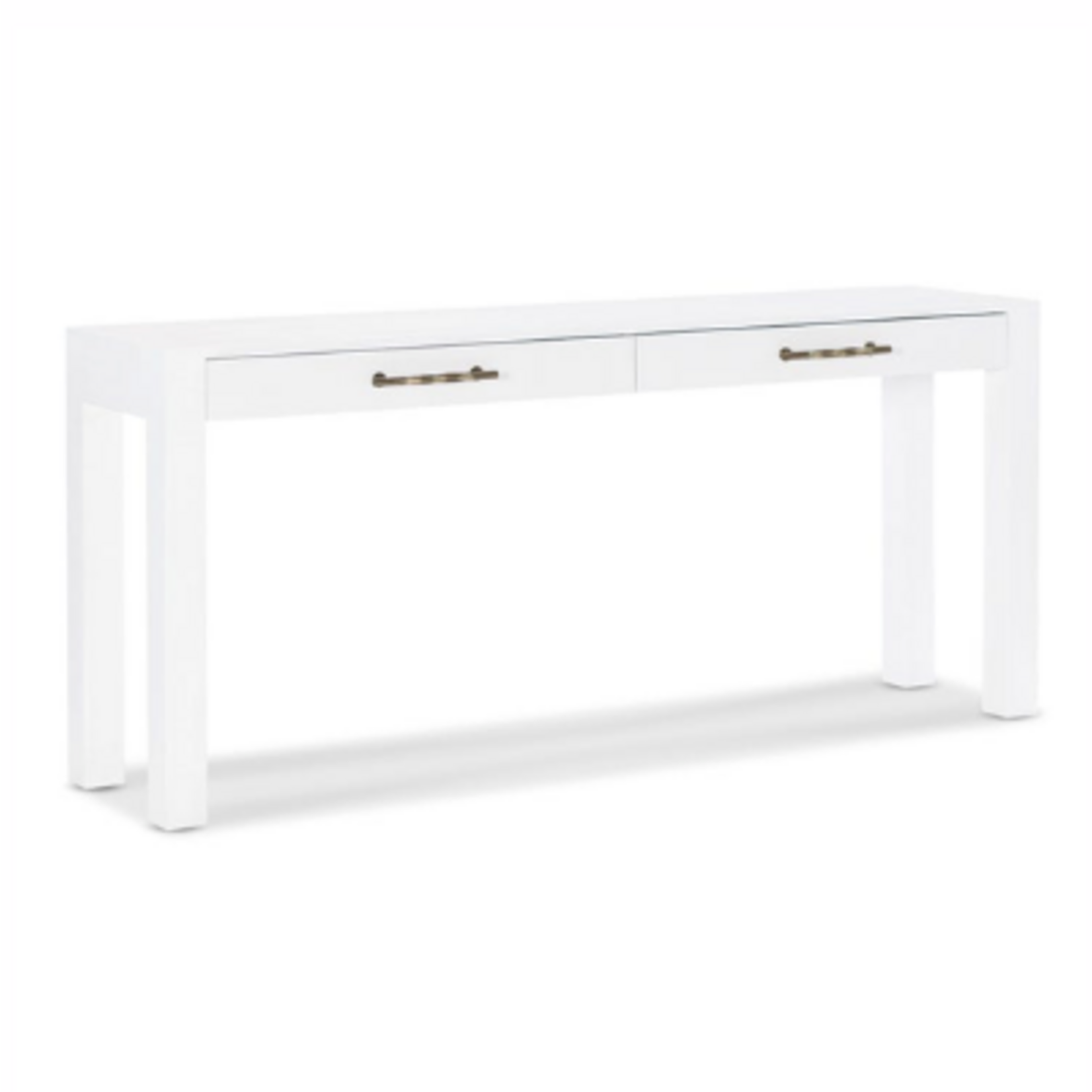 Outside The Box 72x16x32 Sailmaker White Linen Wrapped Wood 2 Drawer Console Table