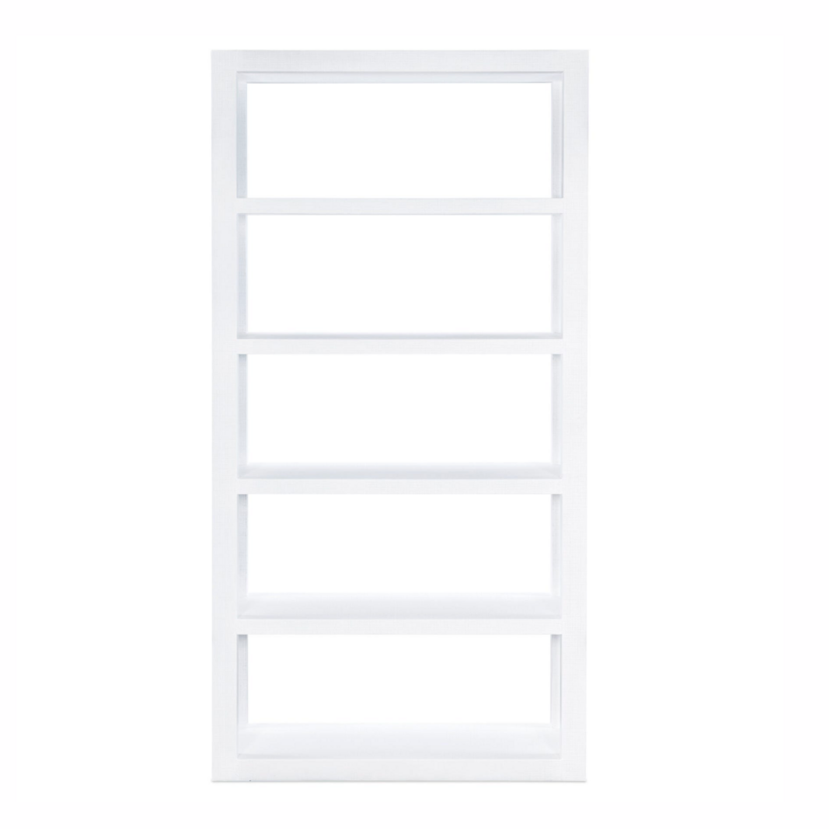 Outside The Box 86x19x44 Sailmaker White Linen Wrapped Wood Etagere