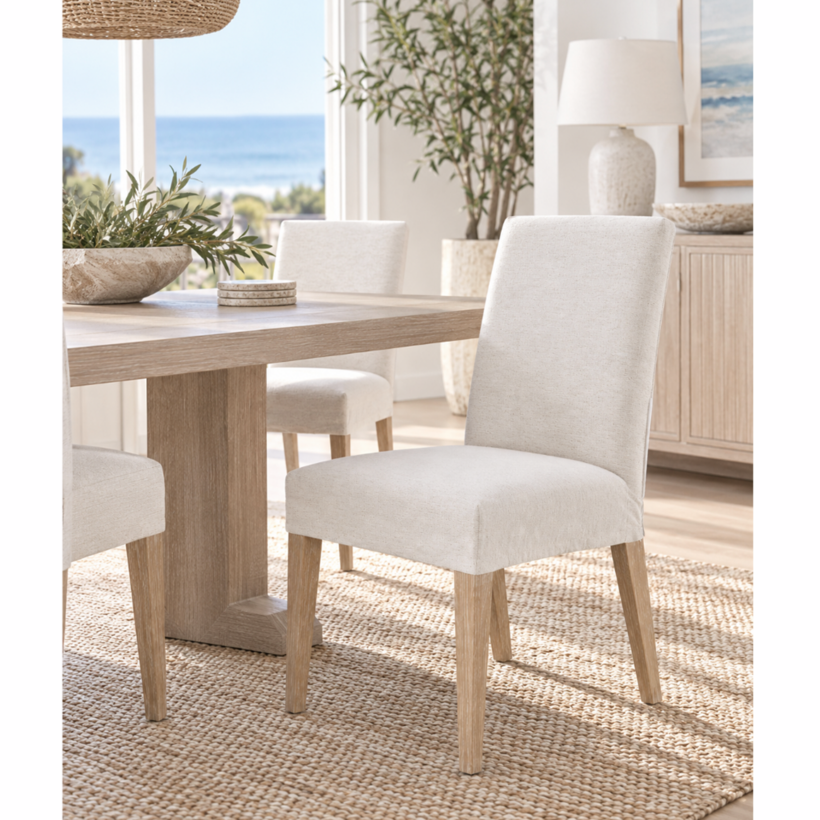 Outside The Box Marseille Lilou Cotton Performance Slipcover Side Dining Chair