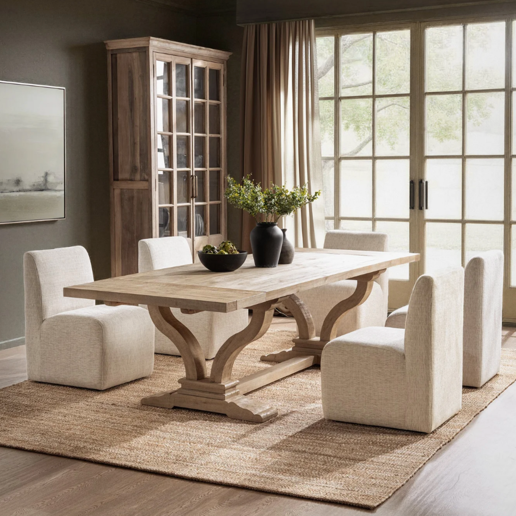 Outside The Box 86" Extends To 110" Julia Soft Earth Reclaimed Pine Wood Dining Table