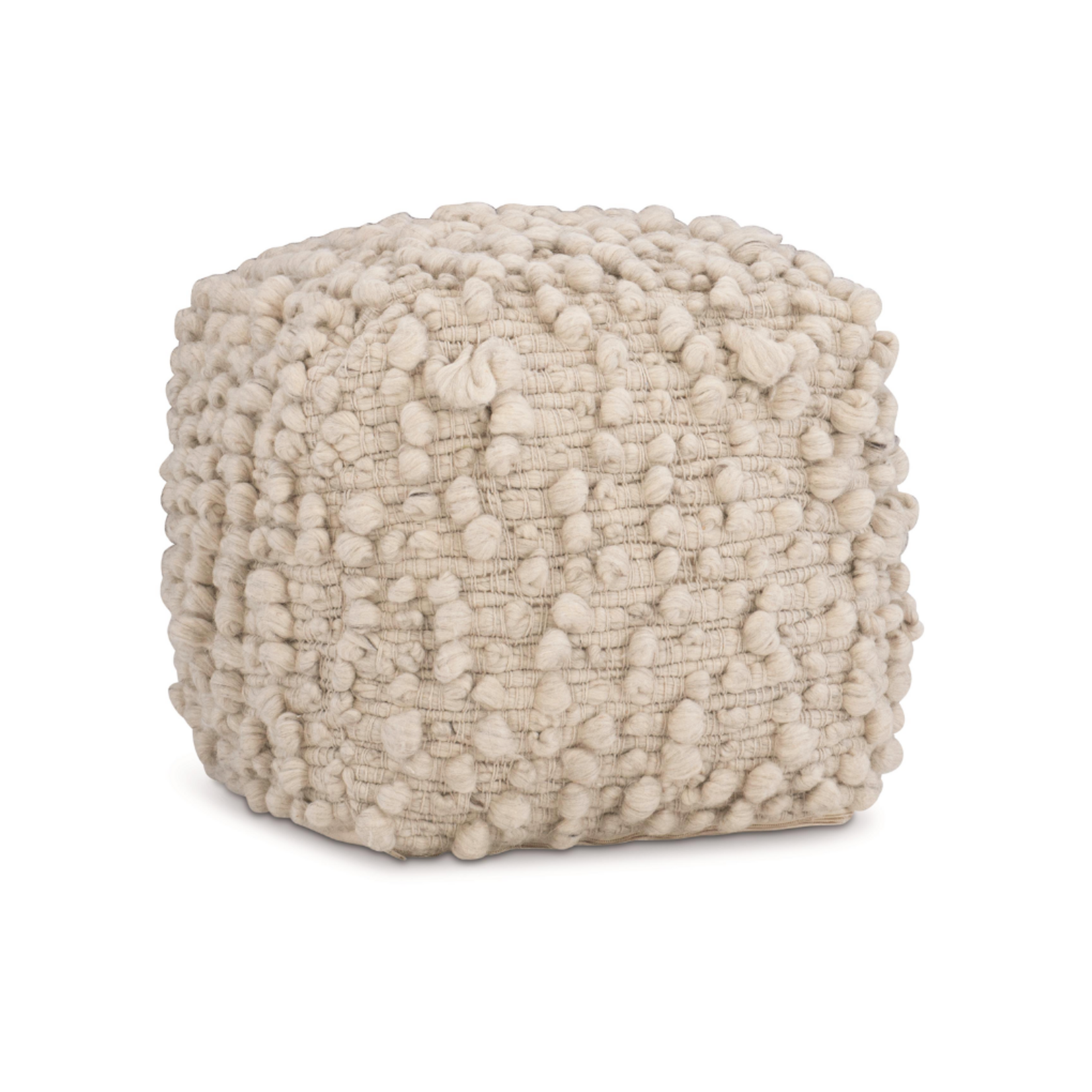Outside The Box 23x23 Kai Hand Loomed Wool Square Ottoman / Pouf