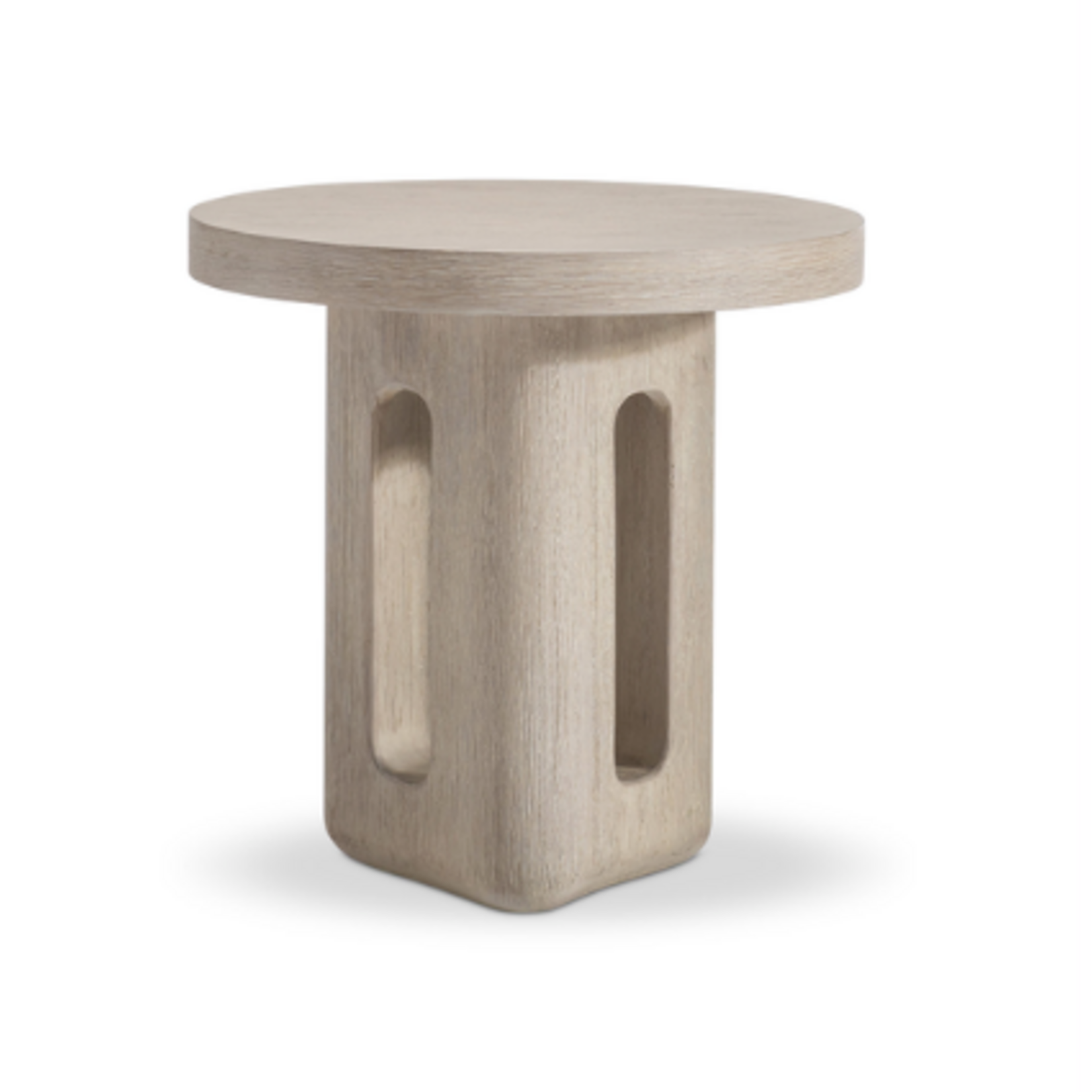Outside The Box 22x22 Lucerne Cast Resin Wood Grain Round Side Table