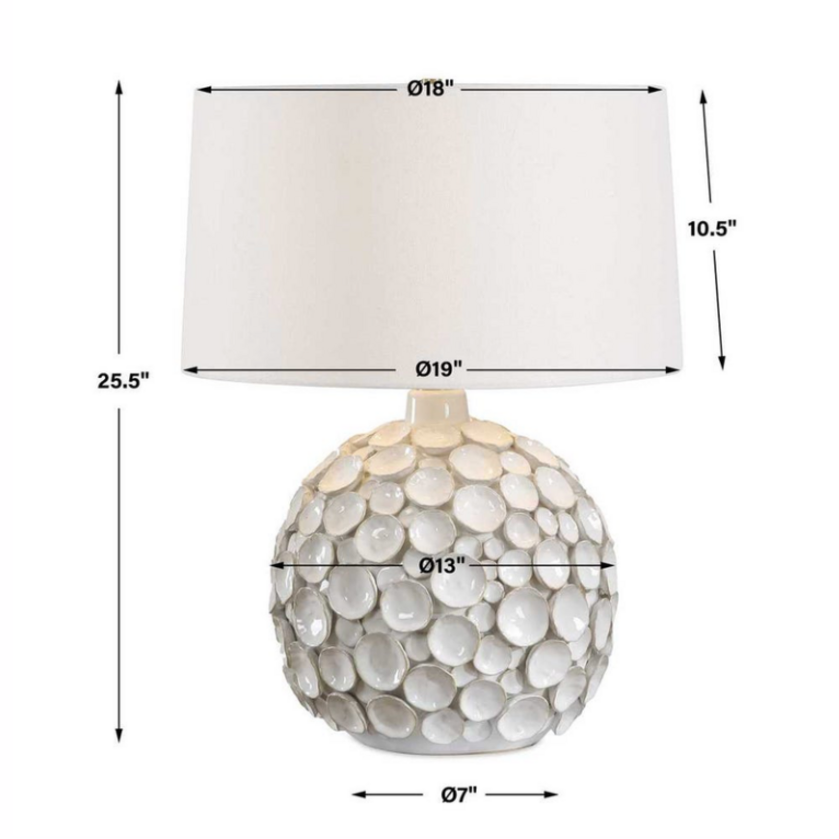 Outside The Box 26" Uttermost Hartley Warm White Glazed Table Lamp