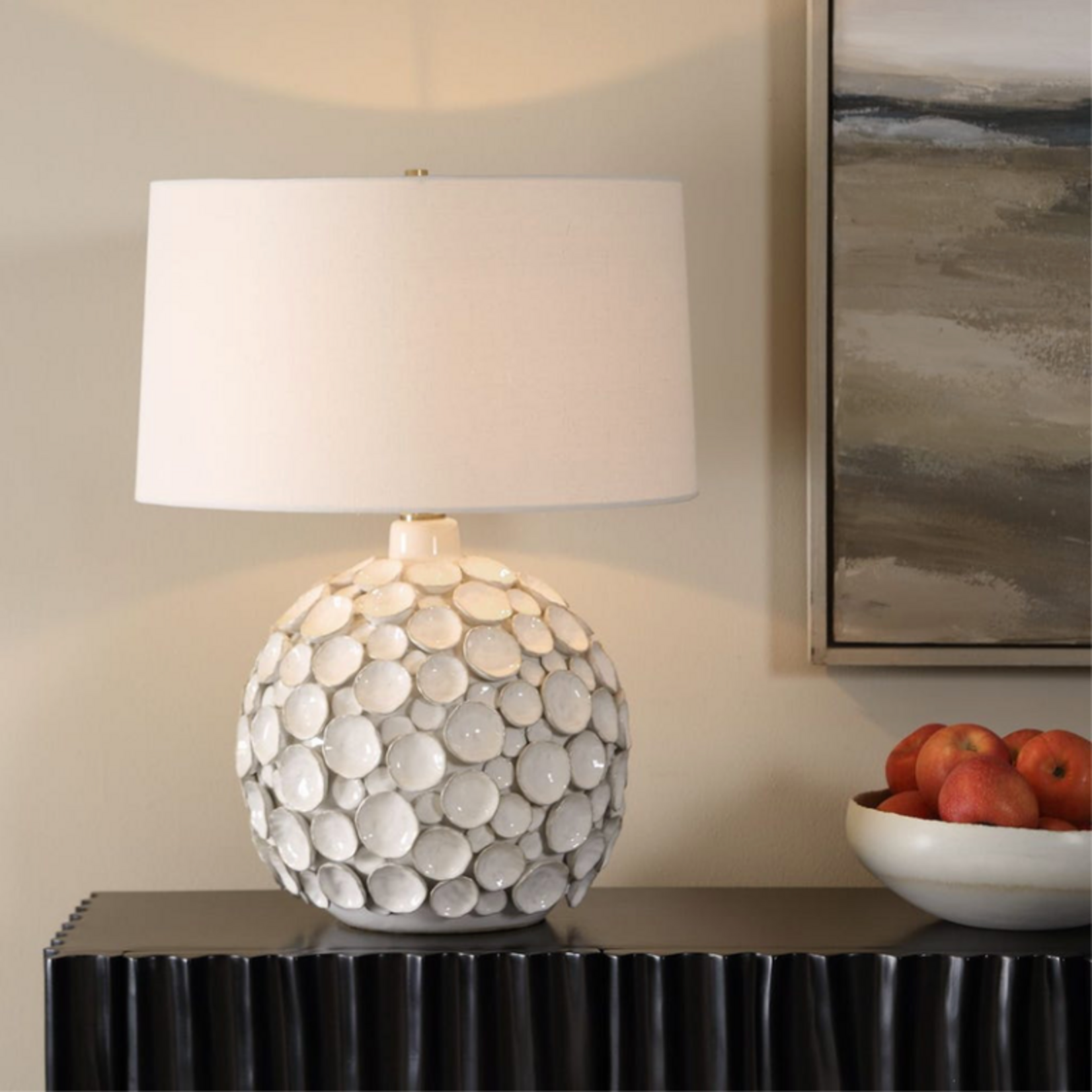 Outside The Box 26" Uttermost Hartley Warm White Glazed Table Lamp
