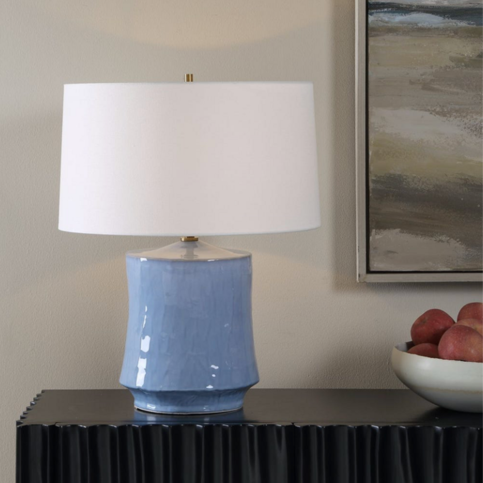 Outside The Box 23" Uttermost Kamara Powder Blue Glazed Table Lamp