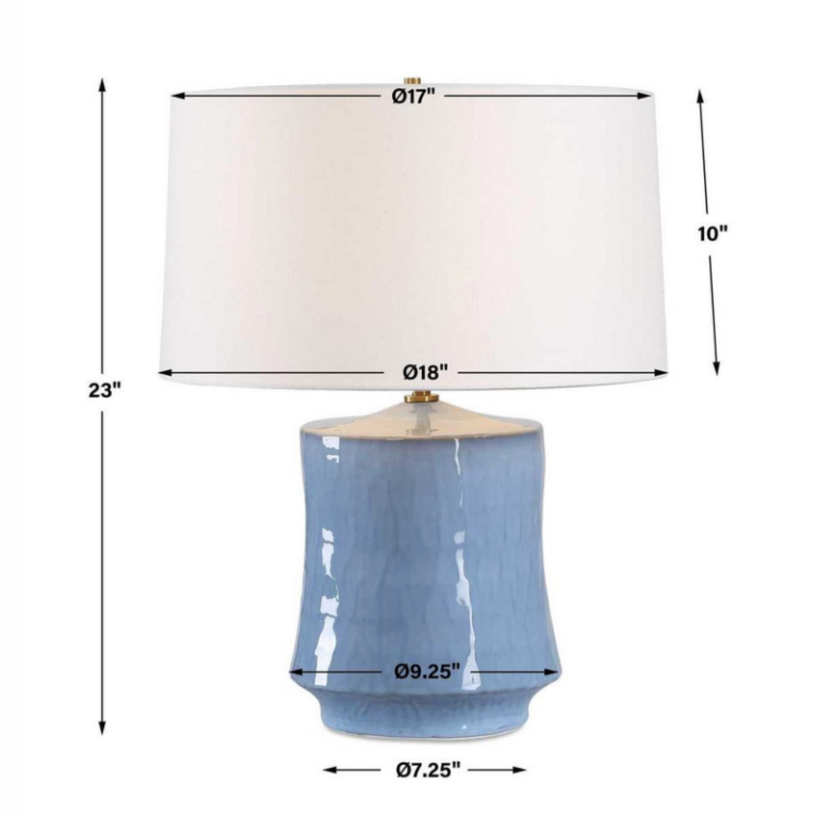 Outside The Box 23" Uttermost Kamara Powder Blue Glazed Table Lamp