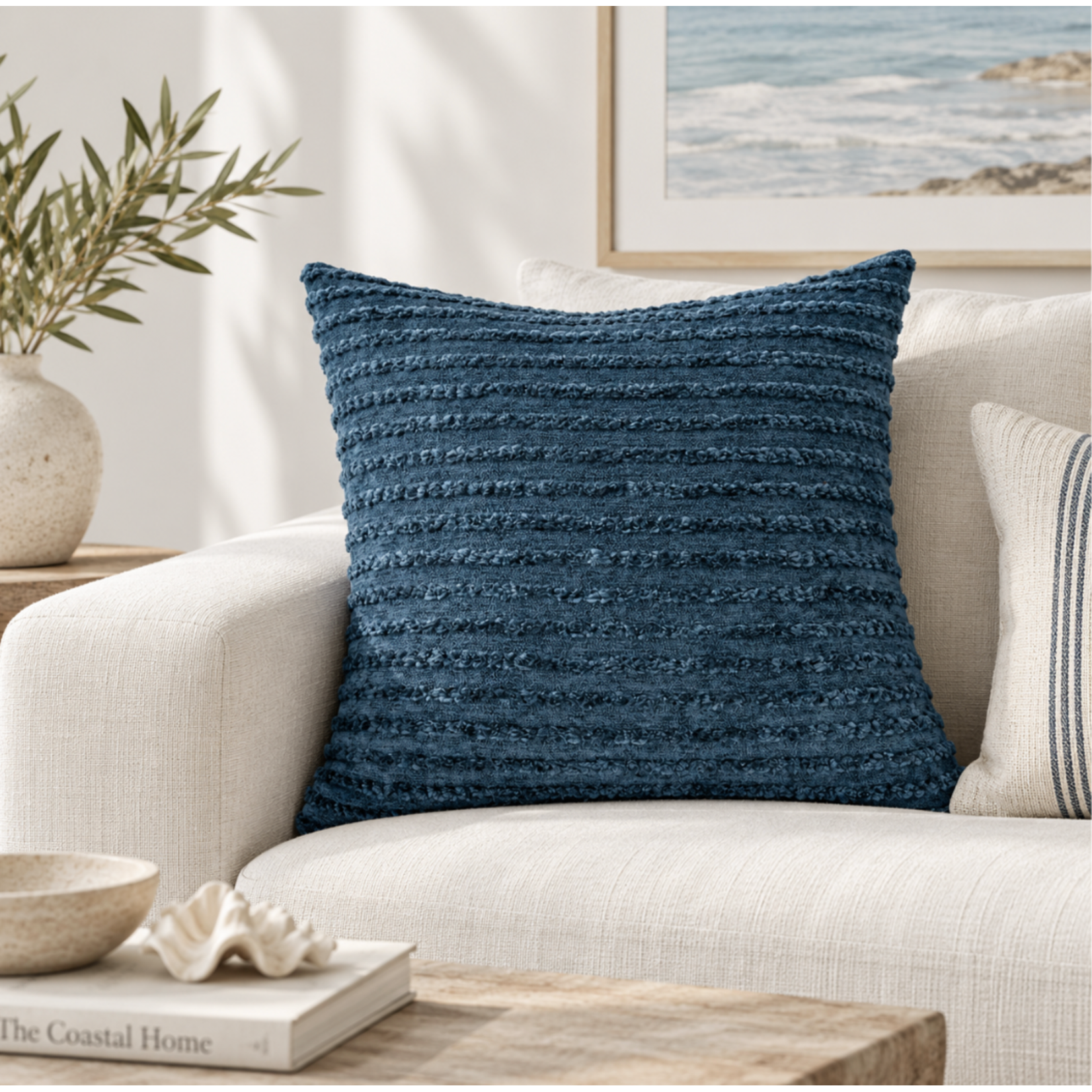 Outside The Box 24x24 Keaton Square Feather Down Pillow In Indigo DV Kap