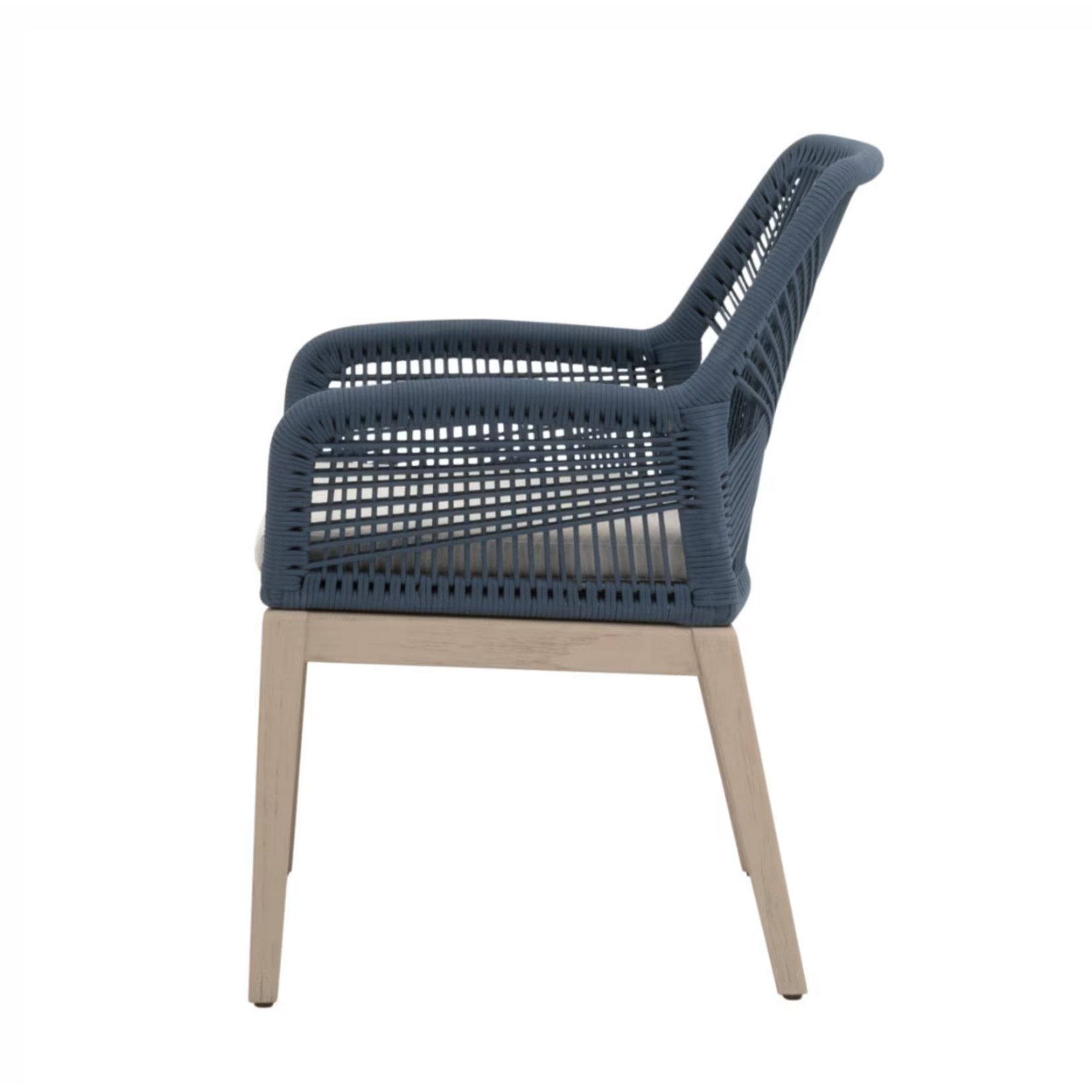 Outside The Box Essentials For Living Loom Indoor / Outdoor Arm Wash Ever Teak Dining Chair Steel Blue