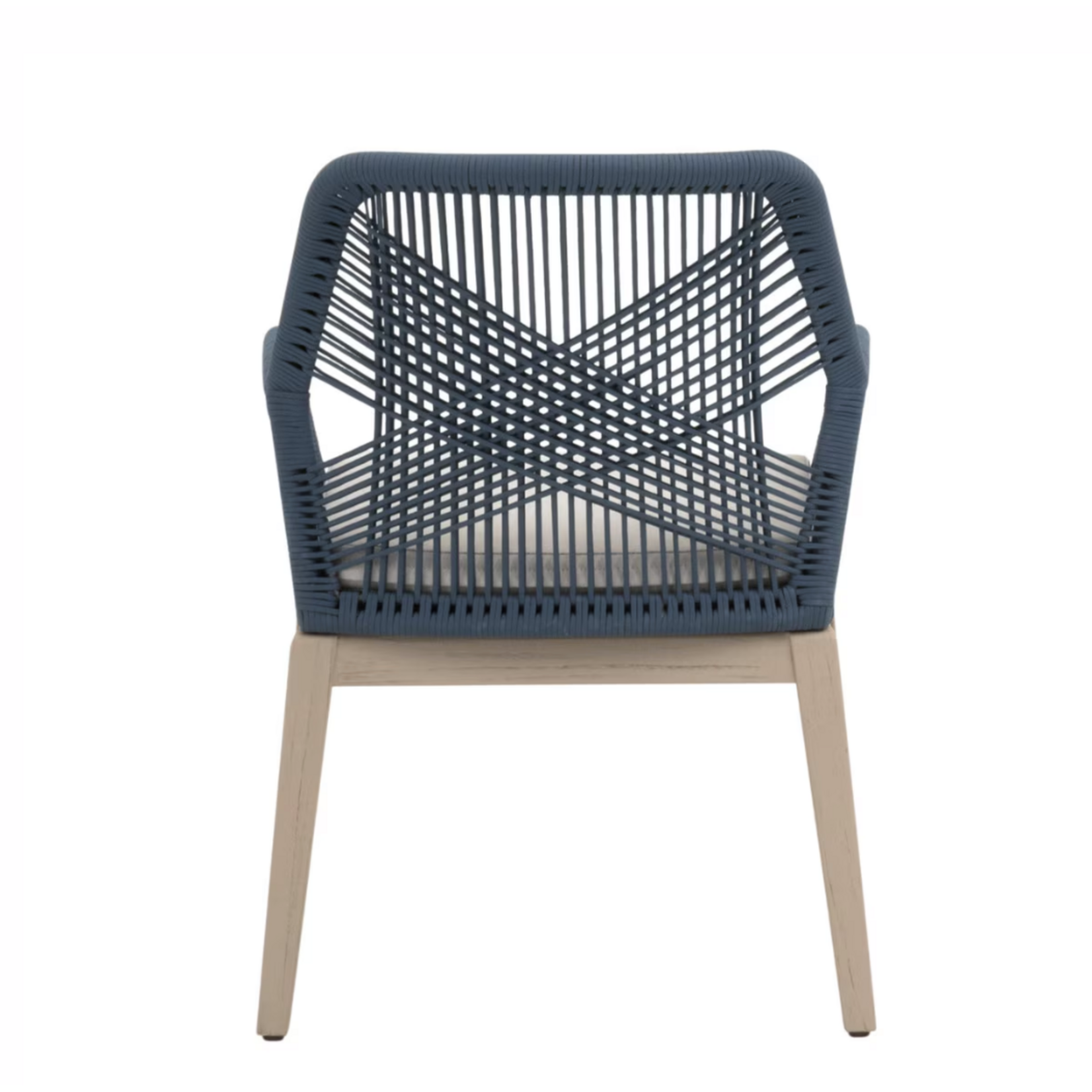Outside The Box Essentials For Living Loom Indoor / Outdoor Arm Wash Ever Teak Dining Chair Steel Blue