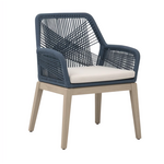 Outside The Box Essentials For Living Loom Indoor / Outdoor Arm Wash Ever Teak Dining Chair Steel Blue