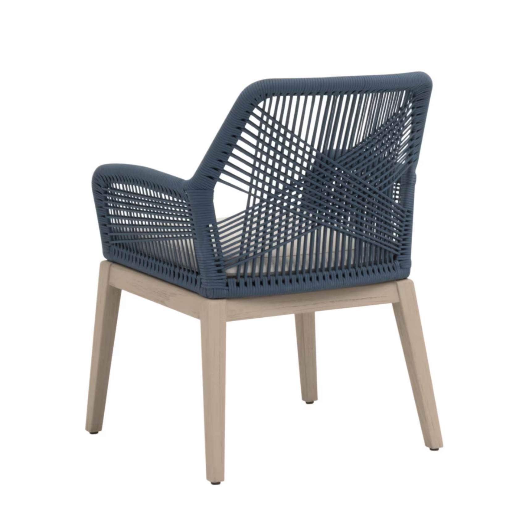 Outside The Box Essentials For Living Loom Indoor / Outdoor Arm Wash Ever Teak Dining Chair Steel Blue