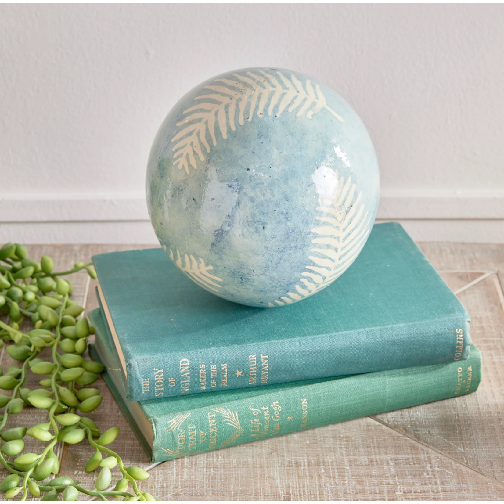 Outside The Box 5" Fernscape Blue Handcrafted Orb
