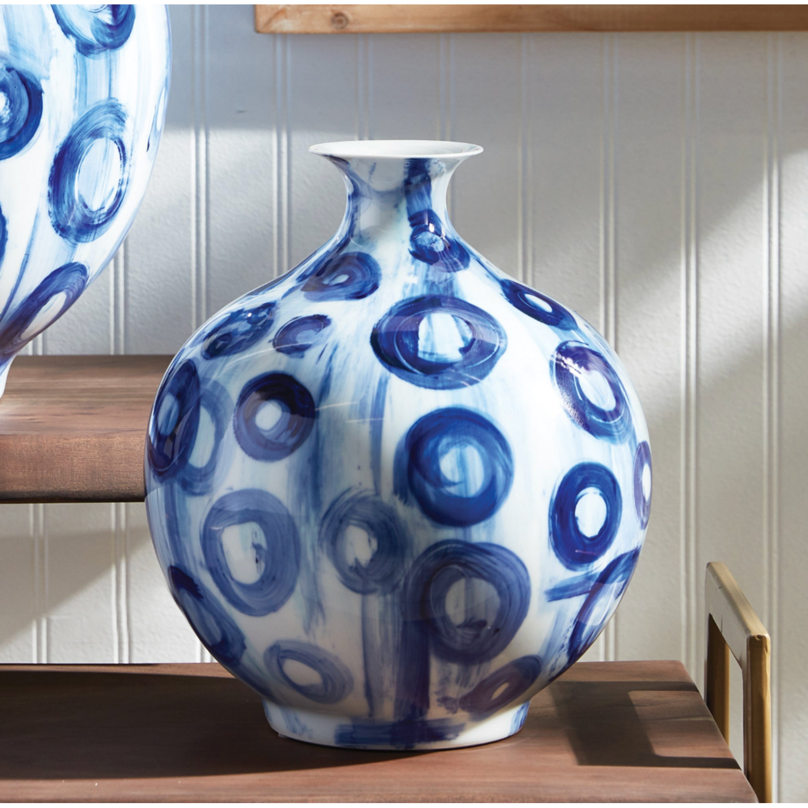 Outside The Box 12" Barclay Butera Catalina Blue & White Vase