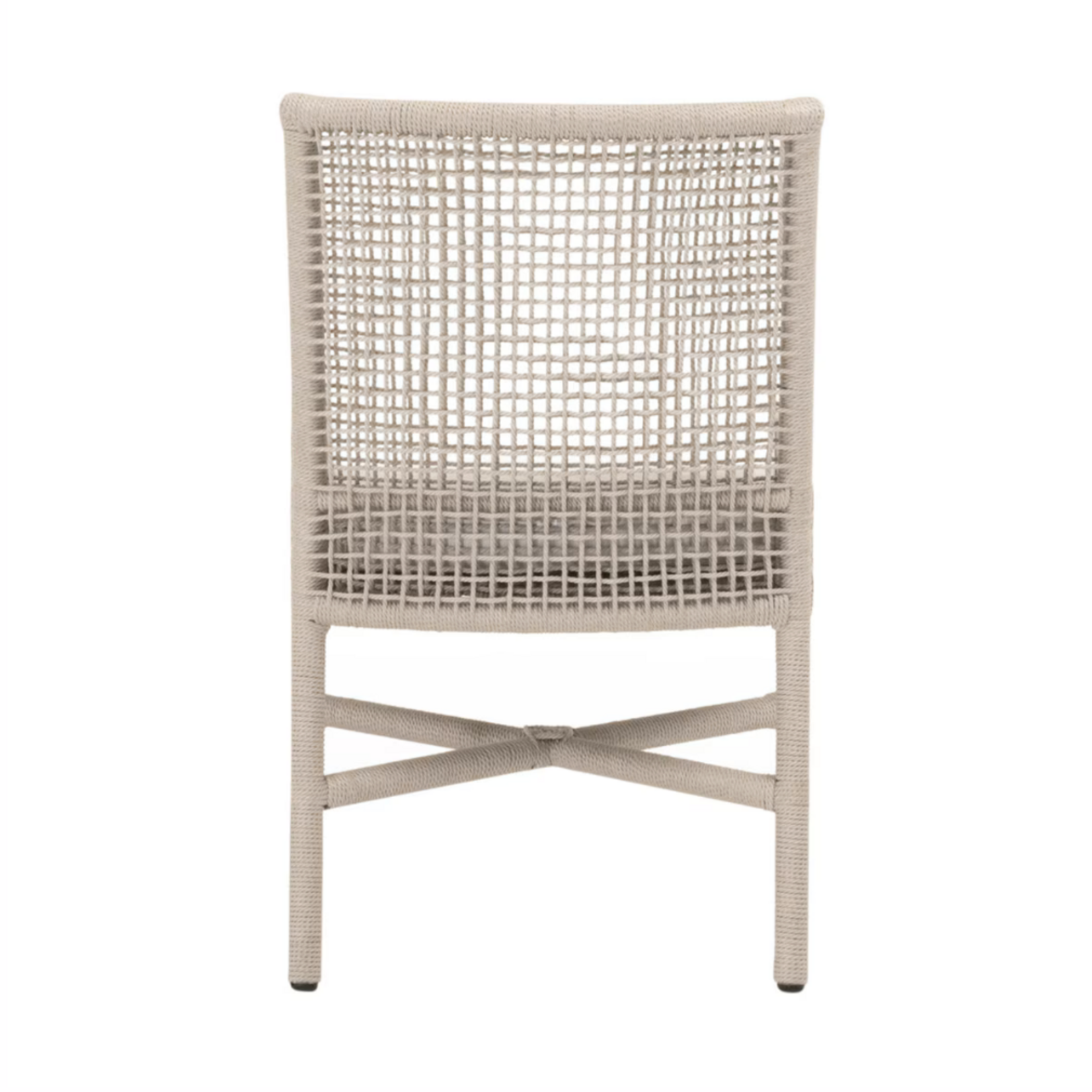 Outside The Box Seaside Oyster Rope & White Speckled Performance Fabric Indoor / Outdoor Dining Chair