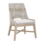 Outside The Box Essentials For Living Tapestry Taupe & White Rope Indoor / Outdoor Washed Ever Teak Dining Chair