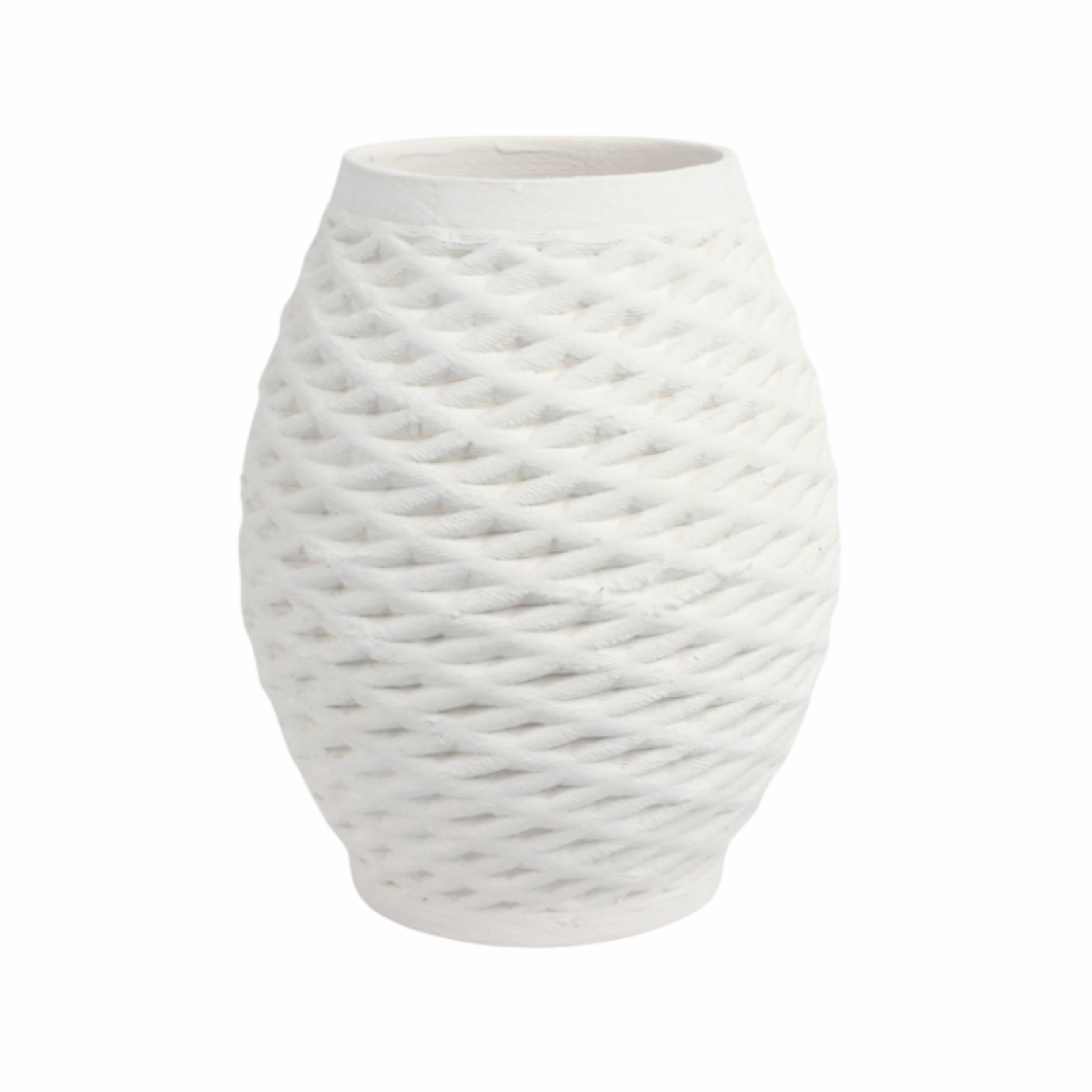 Outside The Box 13" Bairdvale Ivory Ceramic Weave Vase