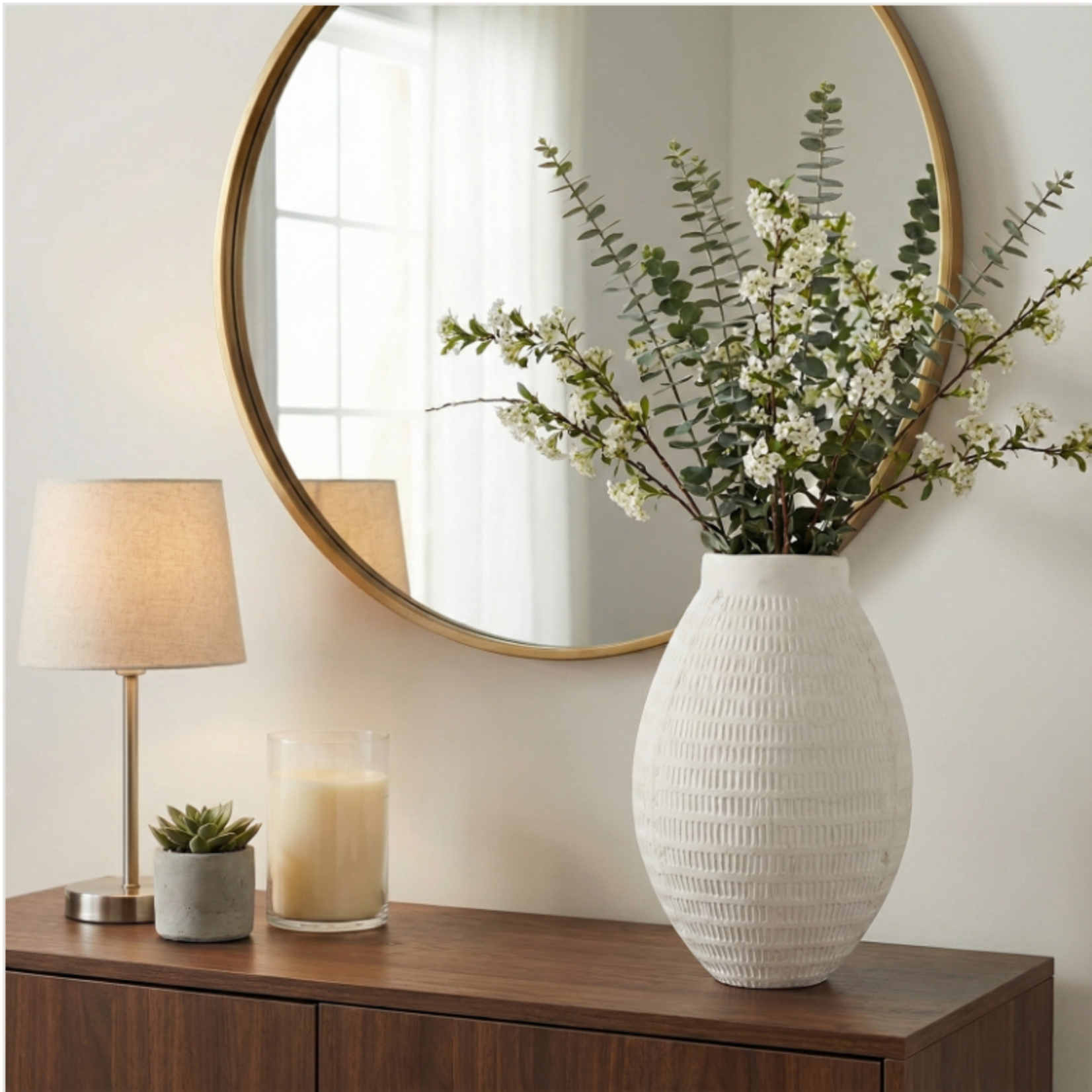 Outside The Box 17" Callum White Ecomix Textured Vase