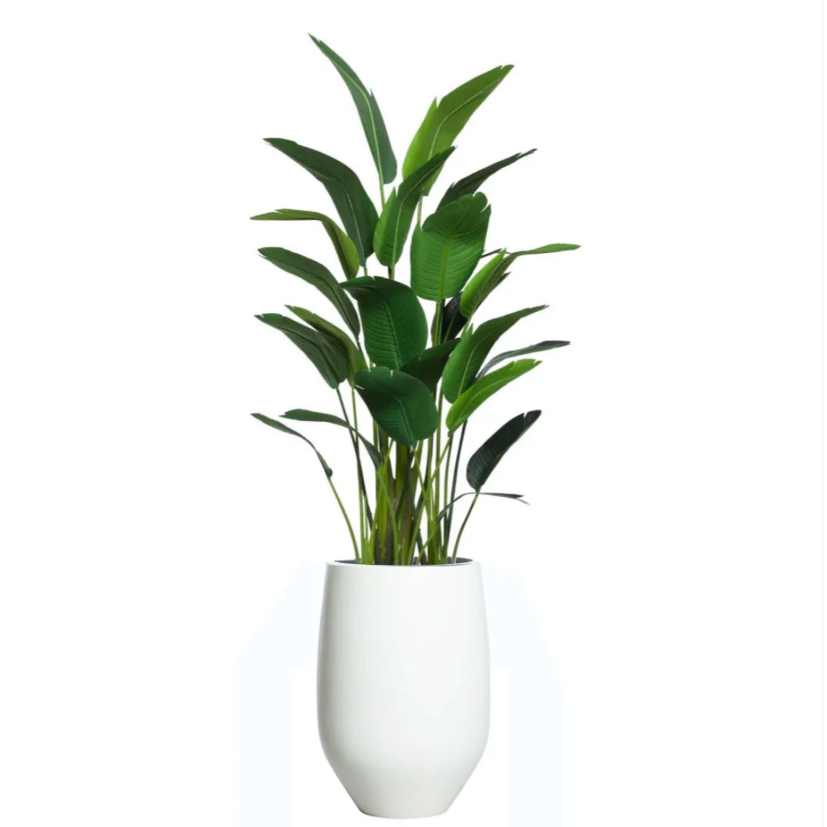 Outside The Box 9' Palm Traveler’s Seluxe Silk Tree In White Tapered Pot