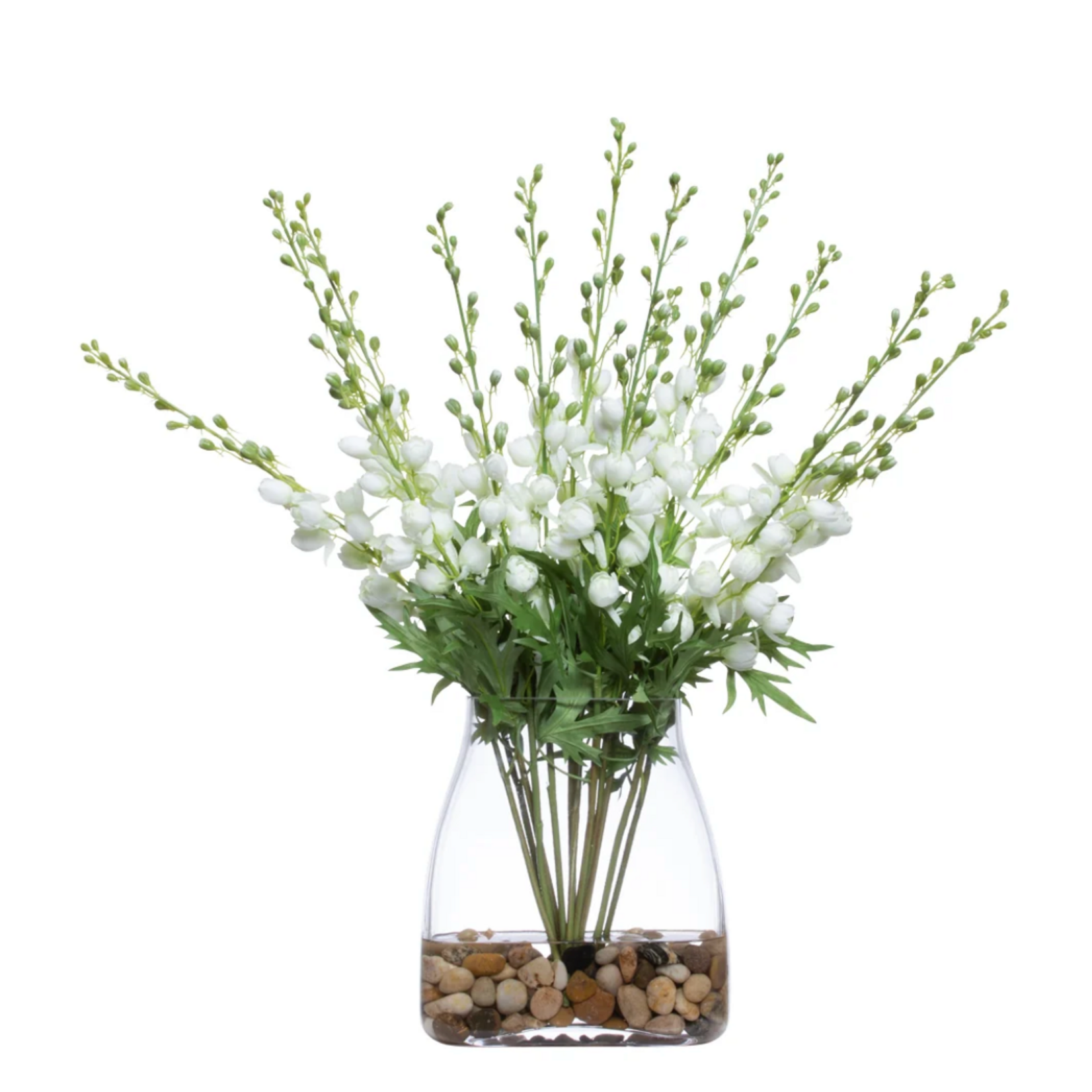 Outside The Box 28" Delphinium Faux Plant In Glass Vase