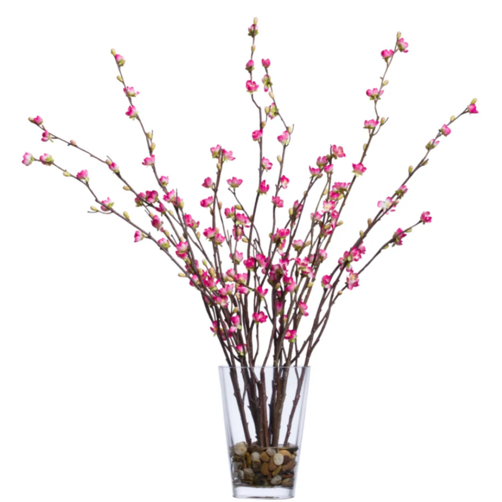 Outside The Box 29" Pink Cherry Blossom Faux Plant In Glass Vase