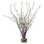 Outside The Box 29" White Cherry Blossom Faux Plant In Glass Vase