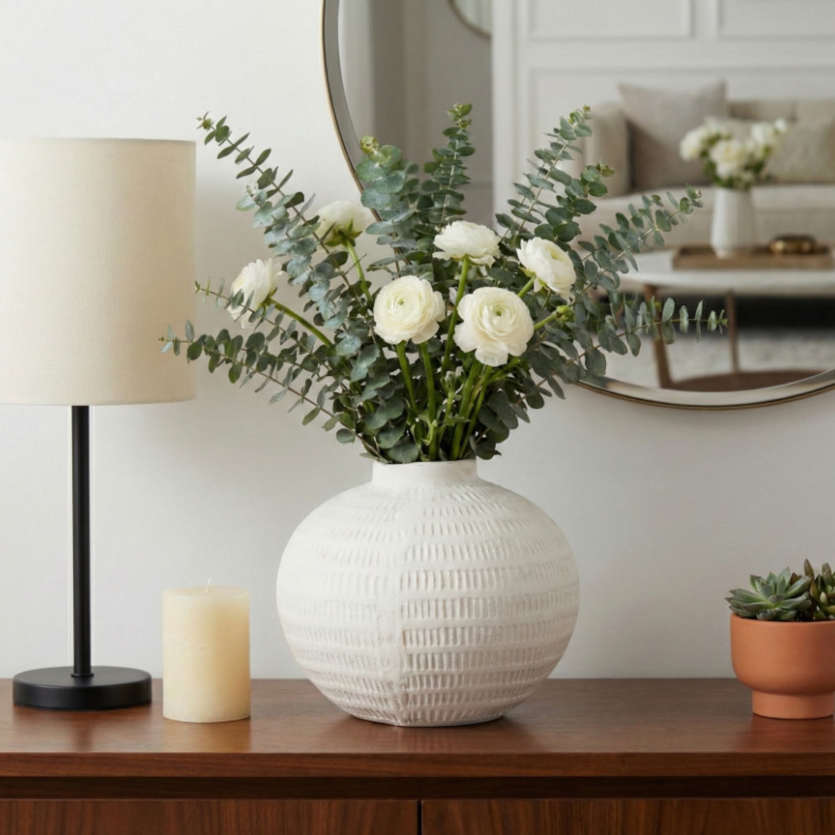 Outside The Box 10" Callum White Ecomix Textured Vase