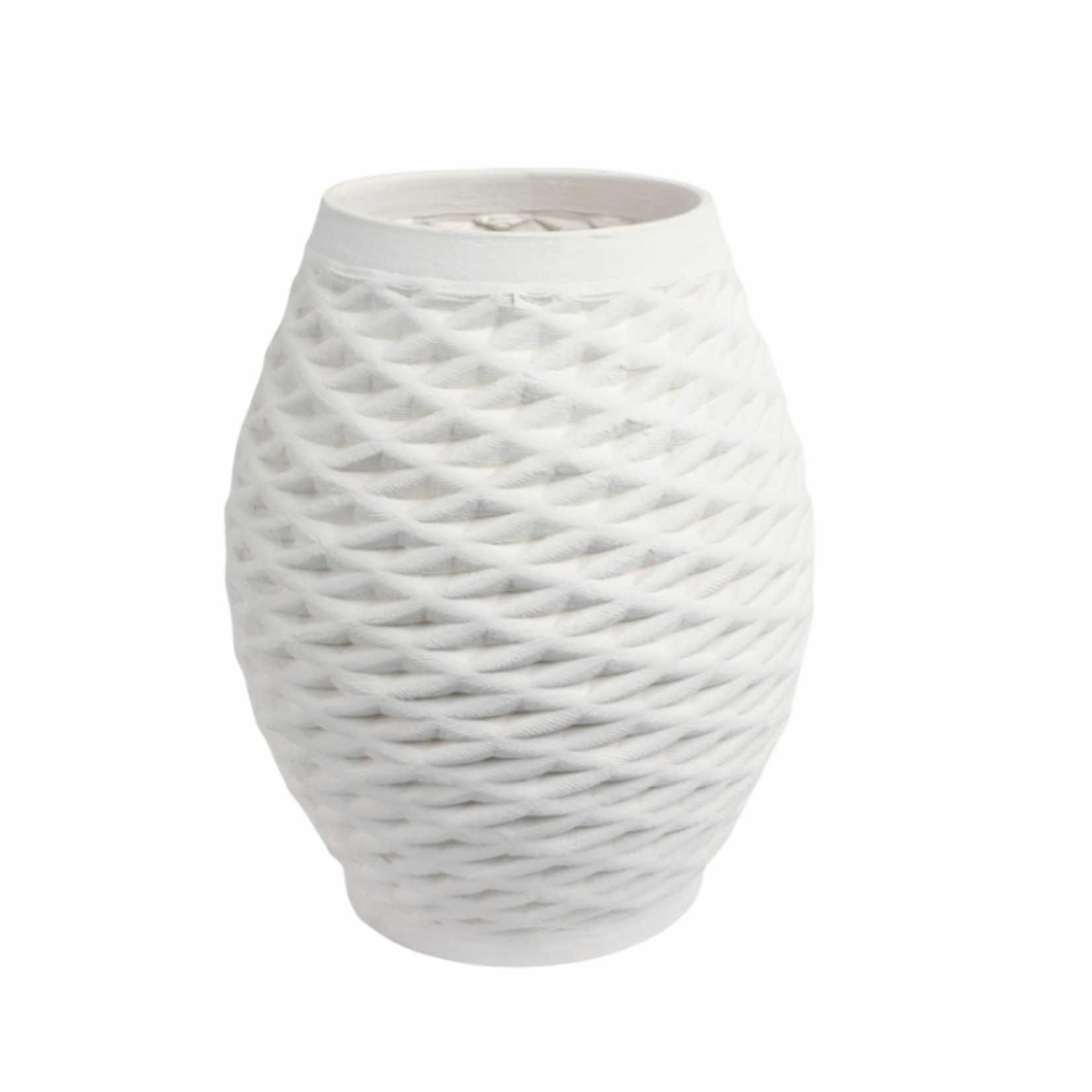 Outside The Box 16" Bairdvale Ivory Ceramic Weave Vase