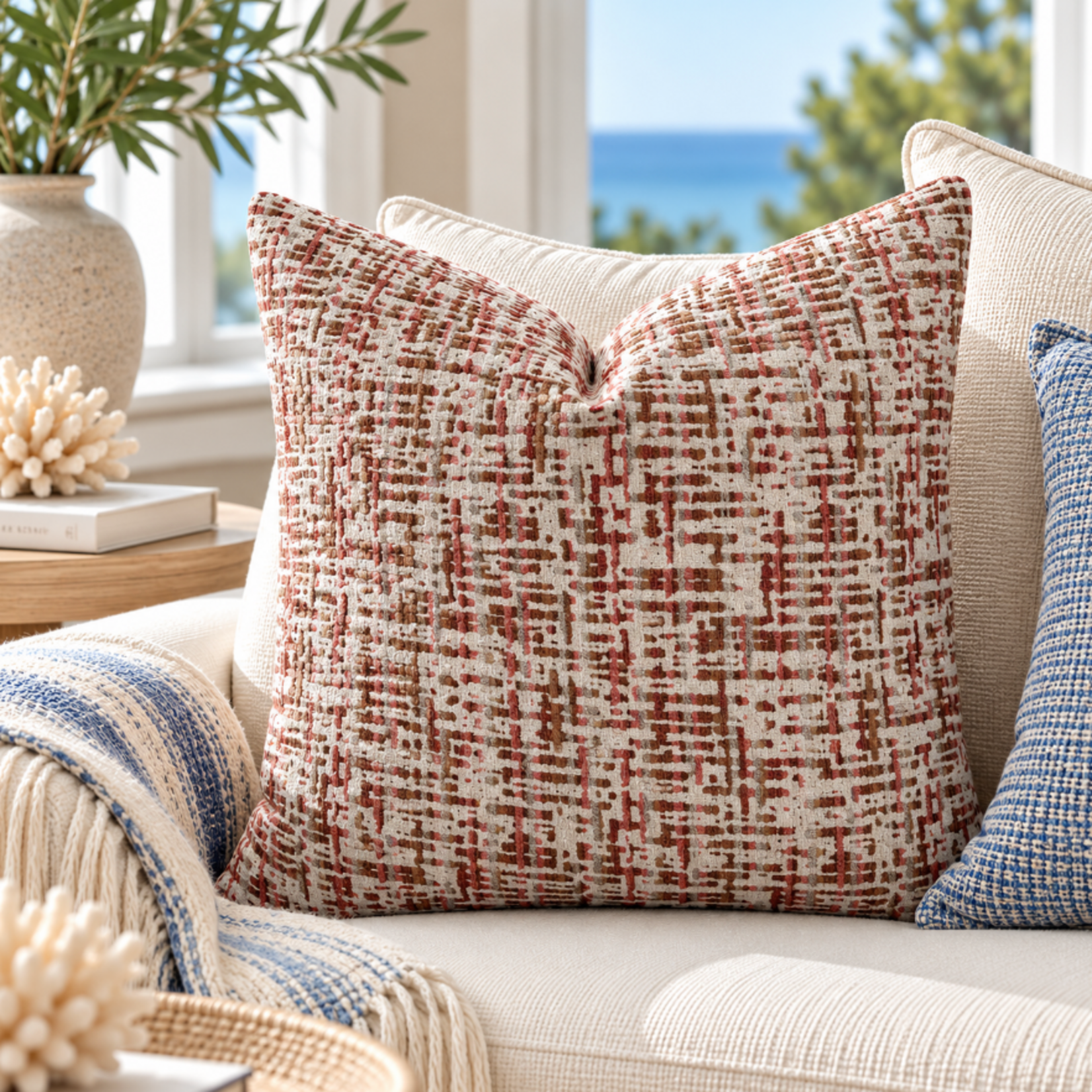 Outside The Box 24x24 Hibiscus Hand-Crafted Down Filled Pillow