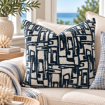 Outside The Box 24x24 Funky Town Hand-Crafted Down Filled Pillow In Sapphire CB