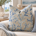 Outside The Box 24x24 Reef Hand-crafted Pillow In Indigo