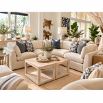 Outside The Box 108x108 Zander Bone White Kid Proof Performance 38" Deep Upholstered Cloud 5 Piece Modular L-Shape Sofa  BU104-43 (CC)