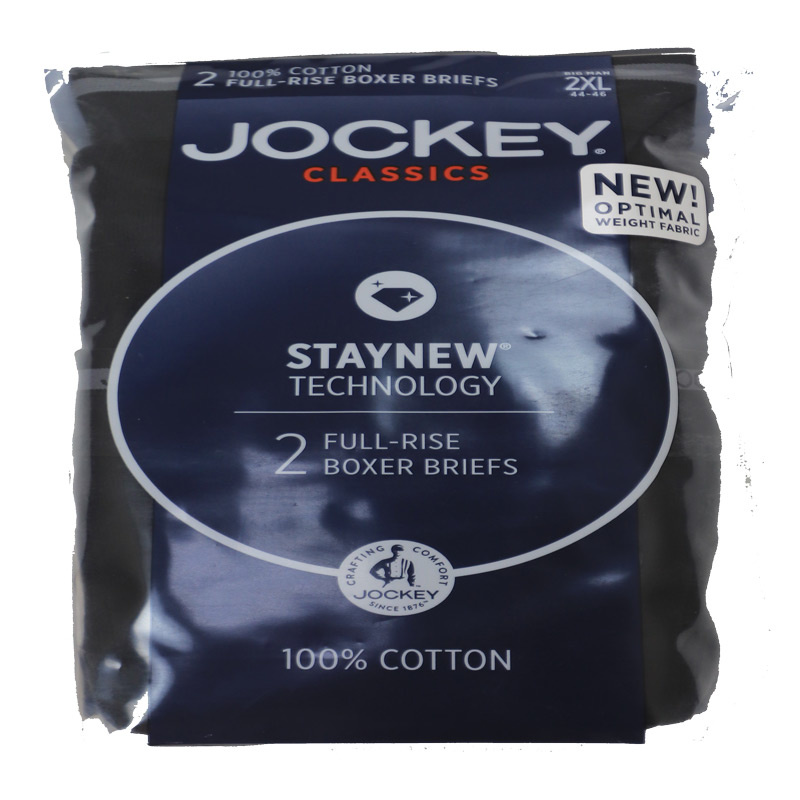 Jockey Jockey Classic Black Solid Boxer Briefs-2 Pack