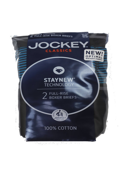 Jockey Jockey Classic Black/Black Stripe Boxer Briefs-2 Pack