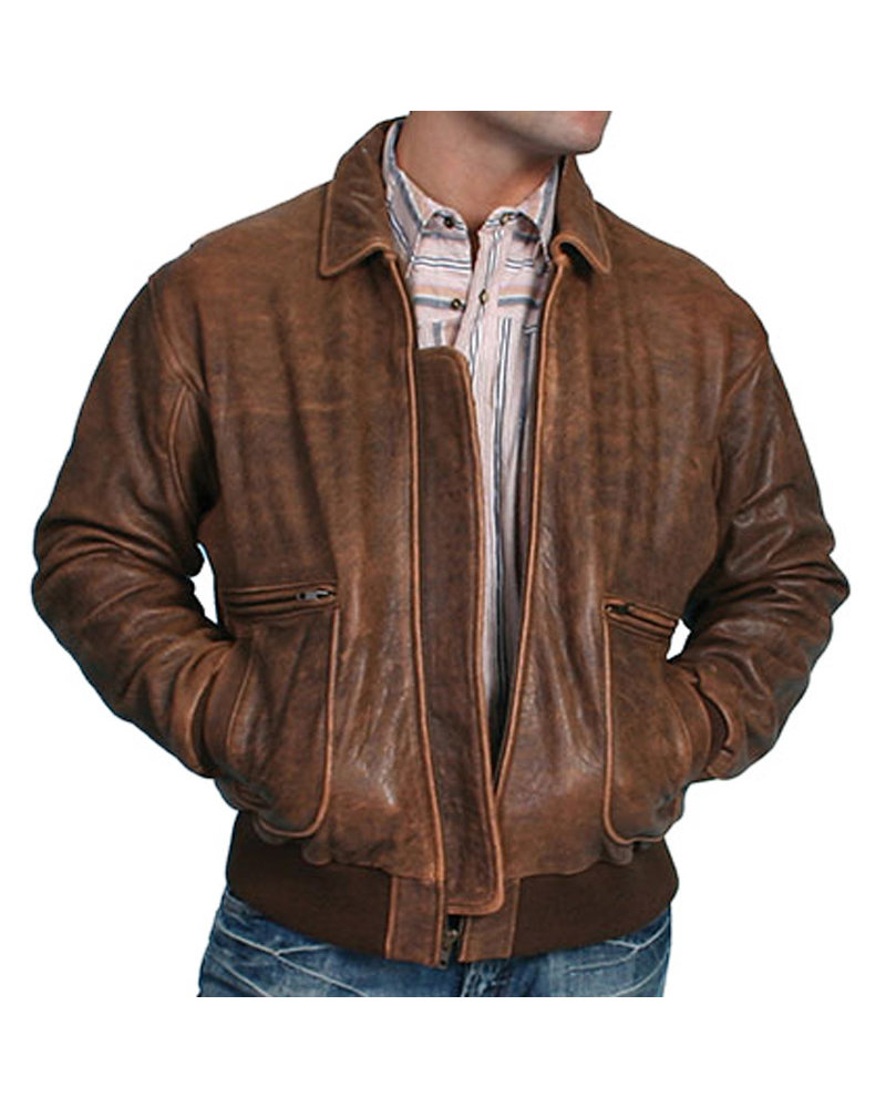 Scully Vintage Lamb Brown Bomber Jacket