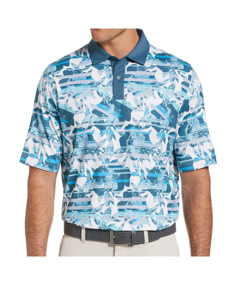Callaway Callaway White Structured Floral Polo