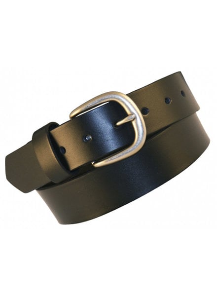 Torino Leather Black Antiqua Belt w/Brass - Hensley's Big and Tall