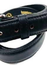 Boston Leather Boston Leather 11/4" Black Feather Edge Belt