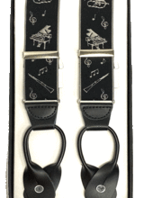 Marco Ltd 54" XL Black Musical Button Braces